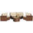 Ensemble modulaire de patio 7 pièces avec table ronde et 2 tables d'appoint-68476421