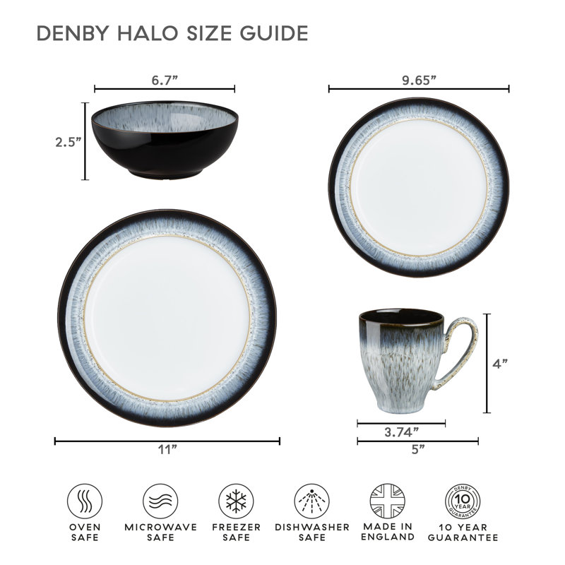 Denby Halo Wide Rimmed Dinner Plate