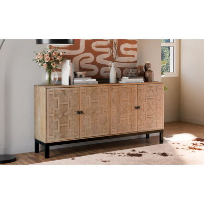 4-door Carved Solid Wood Sideboard