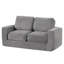 Coussin de sol, canapé en mousse avec housse en velours côtelé amovible, coussins de dossier et de siège gris-129435896