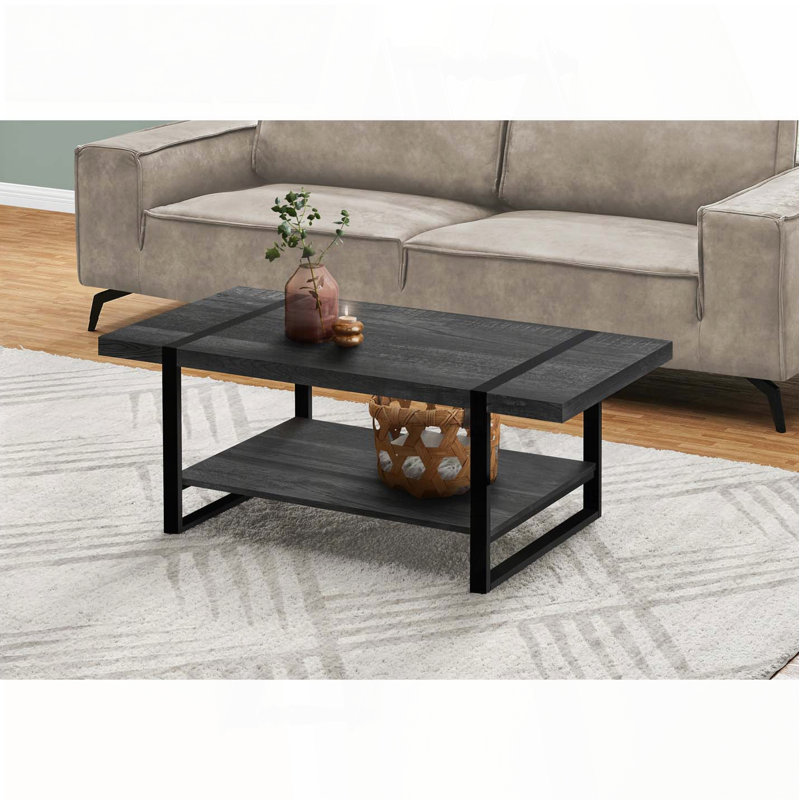 Table basse, table d'appoint rectangulaire, table centrale, Noir