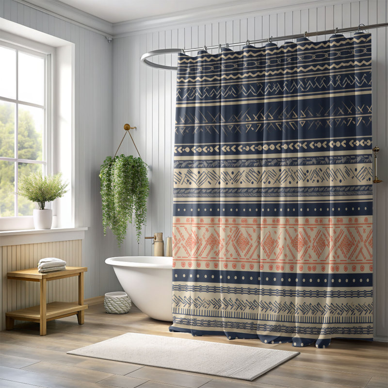 Boho Arrows - Rideau de douche Premium, H 74 po x l 71 po