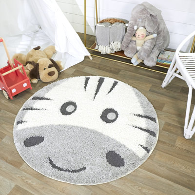 Ohlone Round Animal Print Polypropylene Plastic Rug