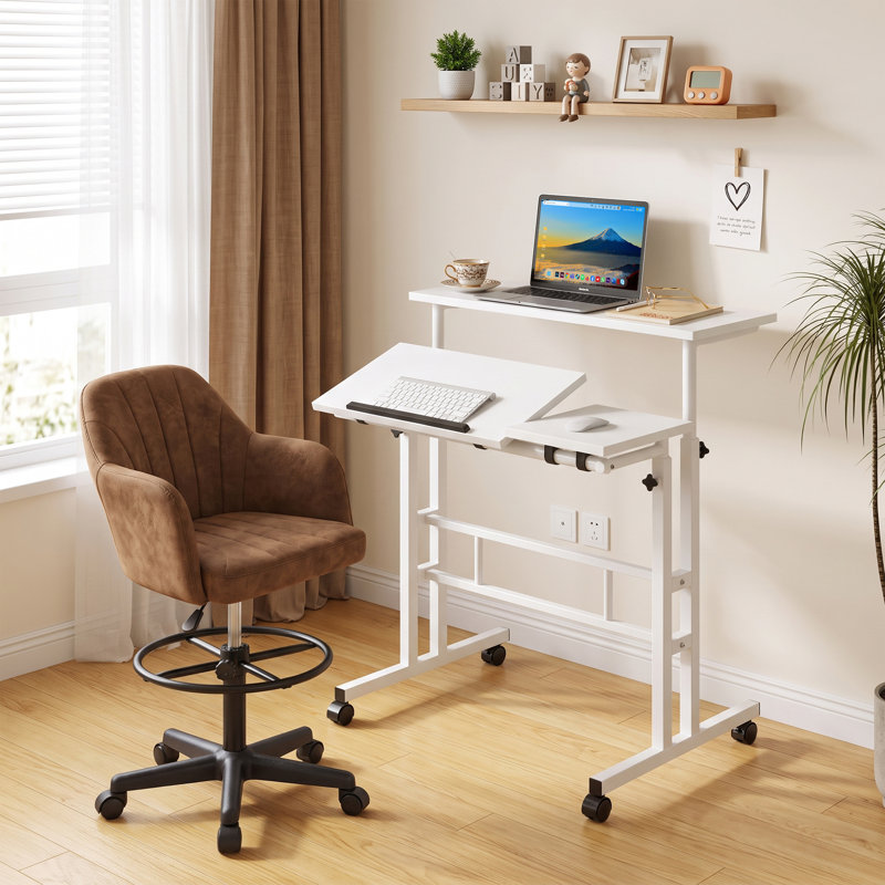Ensemble de bureau à domicile et chaise, ensemble de chaise ergonomique moderne pour bureau, Blanc
