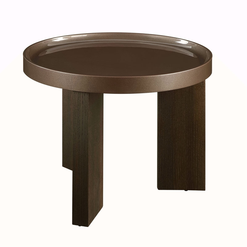 Dark Blond High Gloss & Smoked Oak End Table