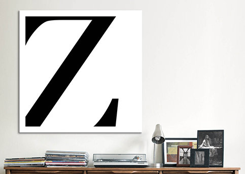 Art textuel sur toile, H 18 po x l 18 po x P 1,5 po, Z