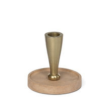 Glass Candlestick, Travertine