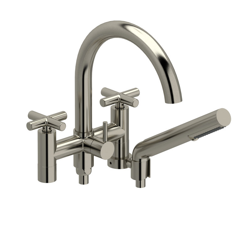 Riu™ Two Hole Tub Filler without Risers, Black, Cross