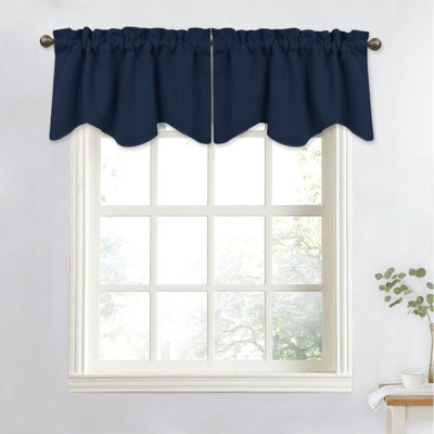 Blackout Curtain Valance For Kitchen Windows, Home Decorative Rod Pocket Short Curtain Drape For Bathroom/Living Room/Bedroom, 52" W X 18" L,