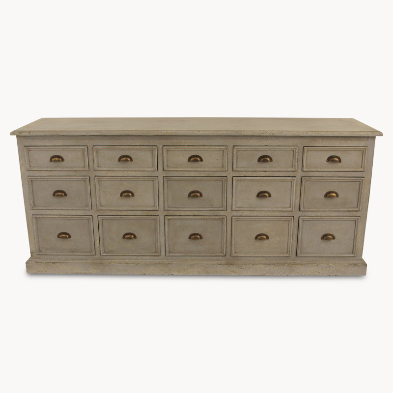 Degnan Solid Wood 200cm W 15 - Drawer Chest of Drawers