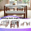 Ensemble de salle à manger 4 pièces avec table en marbre, chaises et banc rembourrés, pieds en bois d'hévéa-2102495948