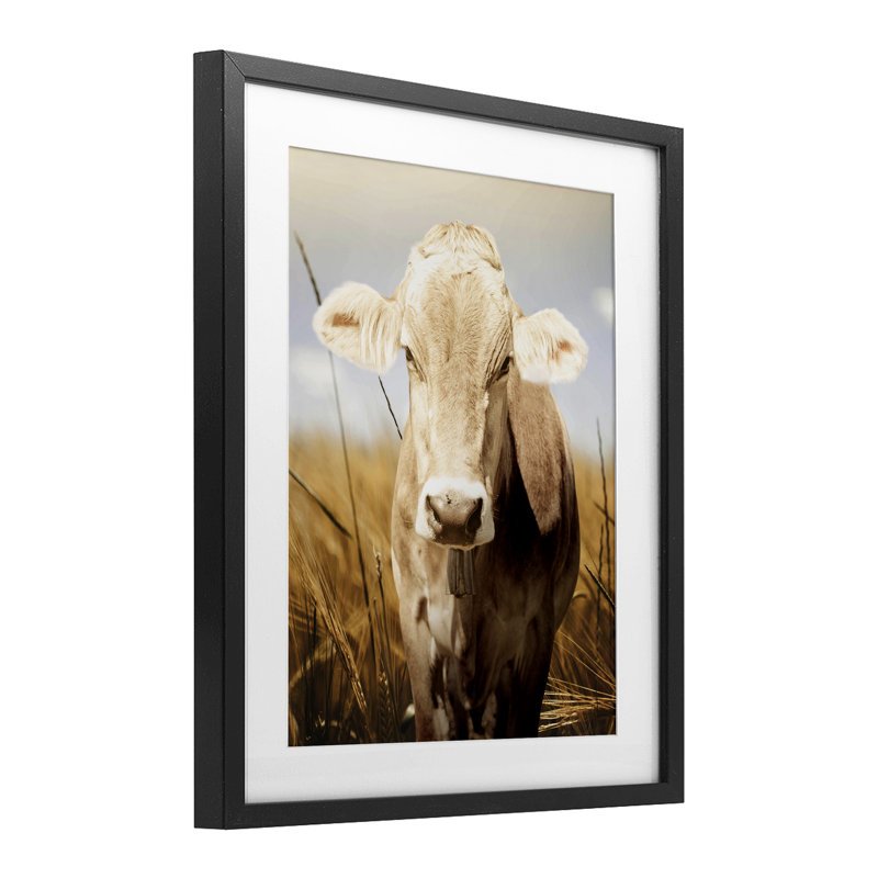 «Simple Belle Cow Portrait», reproduction encadrée sous verre, conception de Marcus Prime, H 16 po x l 13 po
