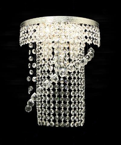 Amanda Glass Flush Mounted Sconce, Nickel