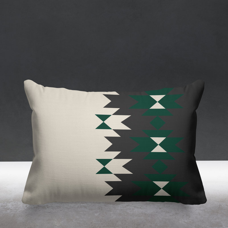 Coussin décoratif intérieur / extérieur Shako Southwestern, Émeraude