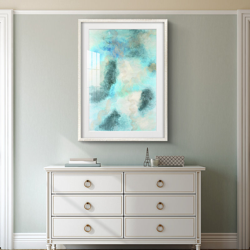 Blue Shift II -Framed Print, 28.5" H x 20.5" W, White