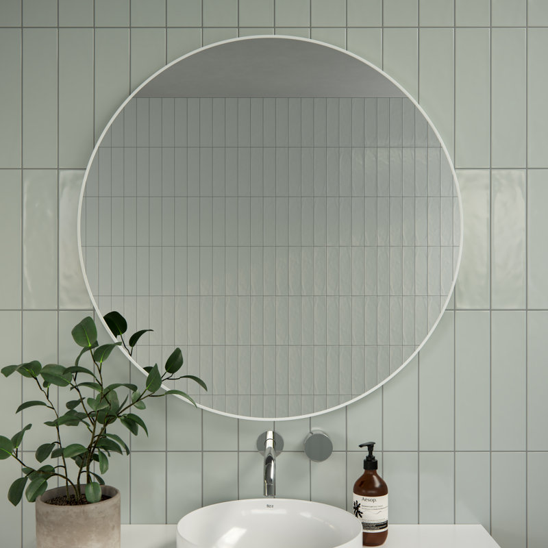 Leia Round Mirror, White, 32" x 32"