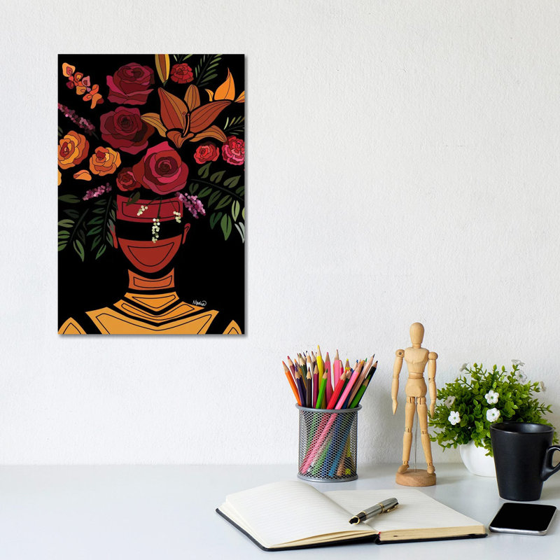 Sunset Flowers by Colored Afros Art - Wrapped Canvas Print, 20.32 cm H x 30.48 cm W