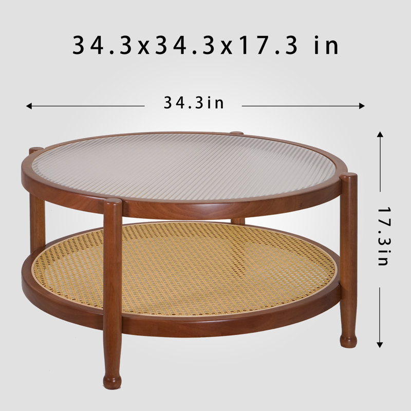 Provins Solid Wood Coffee Table, Glass Top Coffee Table