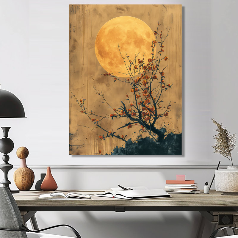 «Black Bonsai», impression d'art mural noir au Japon, Métal métal, H 20 po x l 12 po x P 1 po
