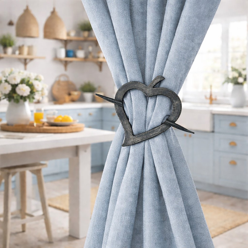 Embrasse de rideaux en bois Fjord - Design décoratif et fonctionnel, Gris délavé