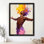 Art encadré noir, explosion de couleurs rétro, créativité et pensée chaotique, impressions encadrées de style rétro