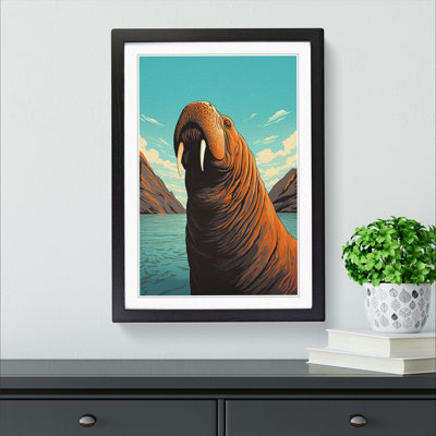 Walrus Art Deco Art - Framed Print