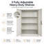 Metal Storage Cabinet Locking 2 -Door Steel 3 Shelf Cupboard Office & Garage-1866557342