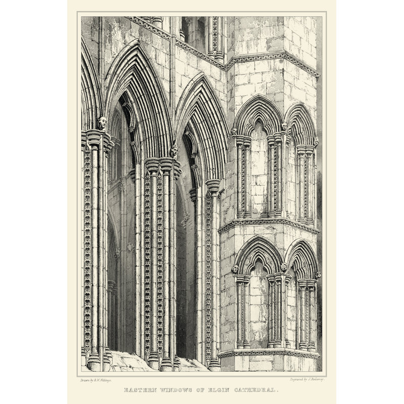 Gothic Detail V by R. W. Billings - Wrapped Canvas Painting, 46cm H x 30cm W x 3.8cm D
