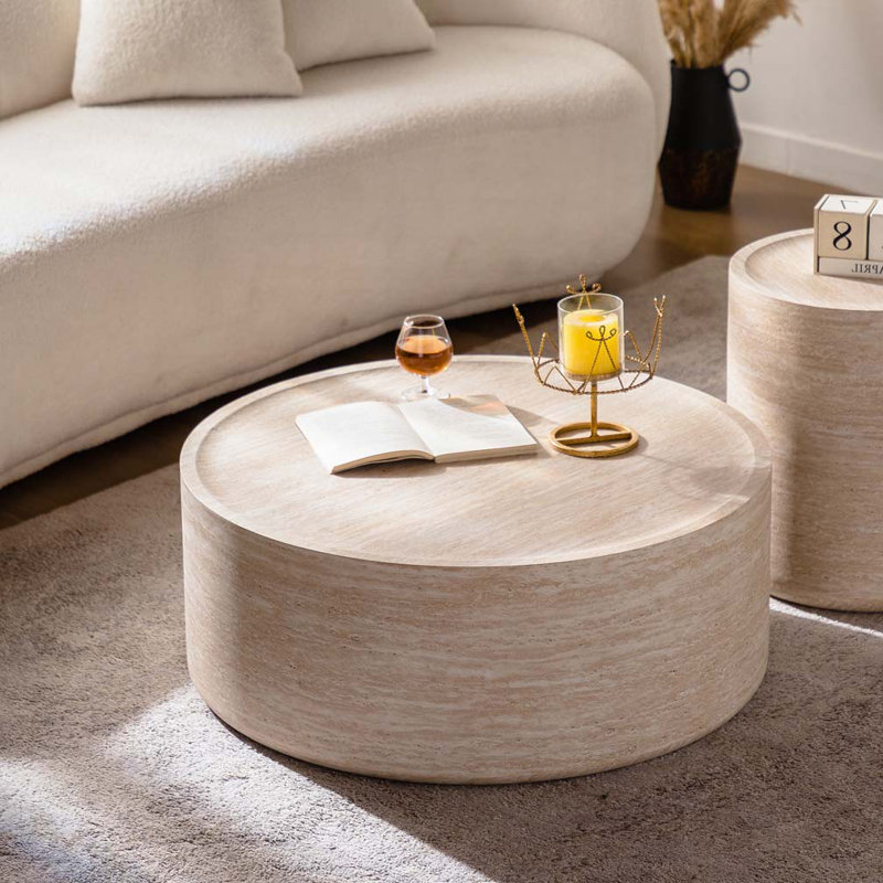 31.5" Round Coffee Table, 12.01" H x 31.5" L x 31.5" W