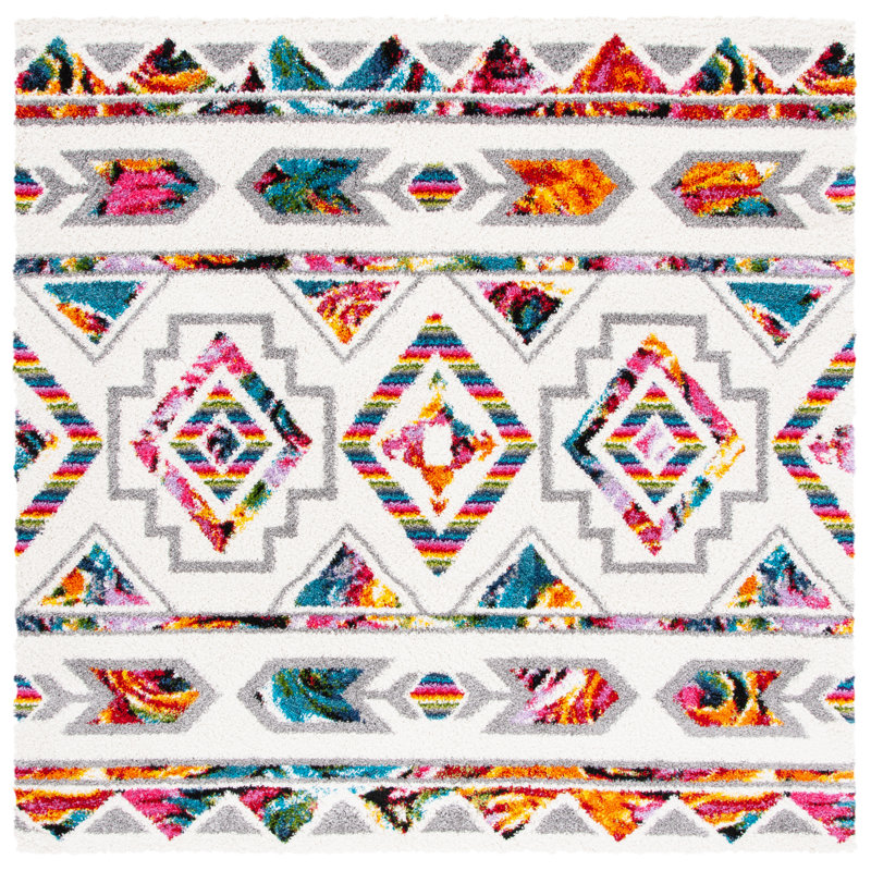 Tapis à poils longs Breanna, Carré 4 pi
