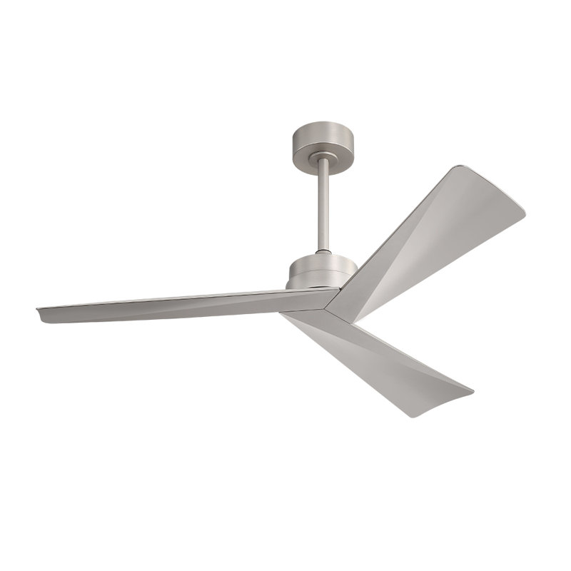 Breeleigh 52 "DC Ceiling Fan with Remote, Indoor Ceiling Fan, 3 ABS Blades, Nickel