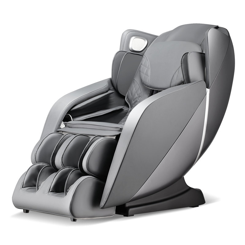 Fauteuil de massage inclinable électrique en similicuir, Similicuir gris