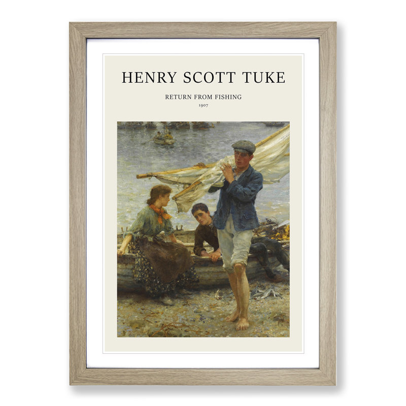 Returning by Henry Scott Tuke - Picture Frame Graphic Art, 36cm H x 27cm W x 2cm D