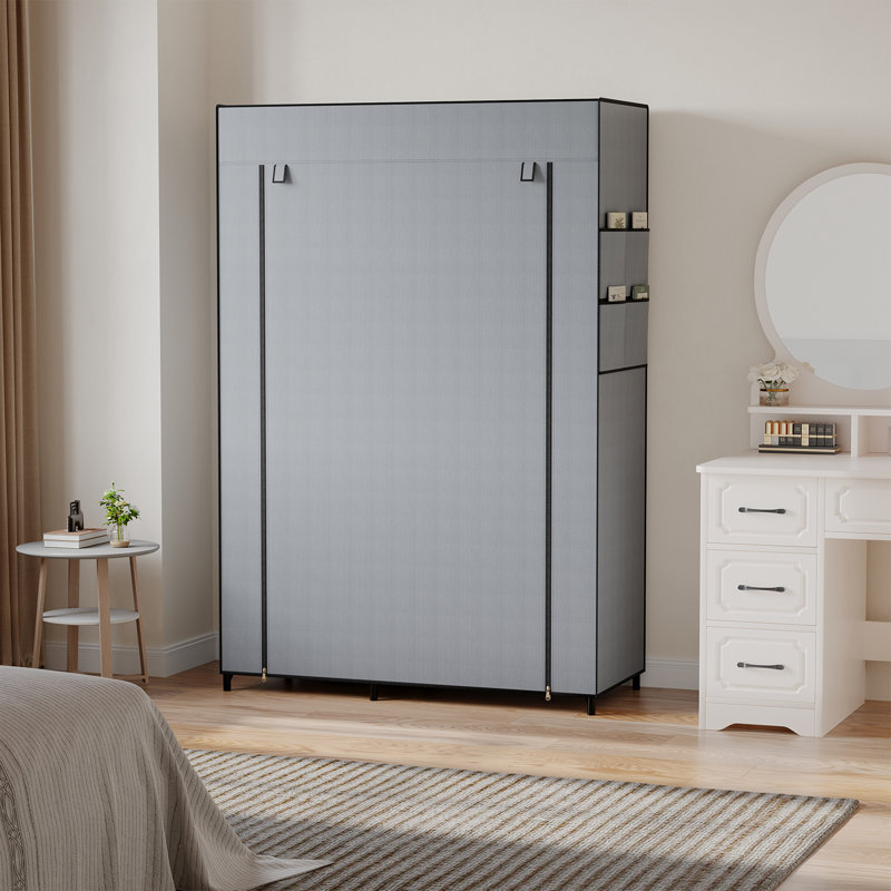 Portant à vêtements classique avec couvercle H 62,4 po x l 40,8 po, Gris