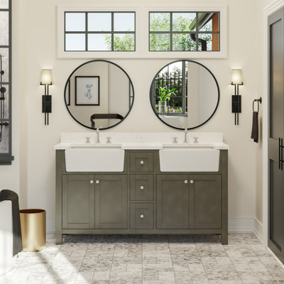 Meuble-lavabo double l 60 po Yorkshire