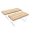 Table extensible pour 6 à 10 sièges, bureau de salle à manger en bois avec finition rayée, structure et lignes transparentes