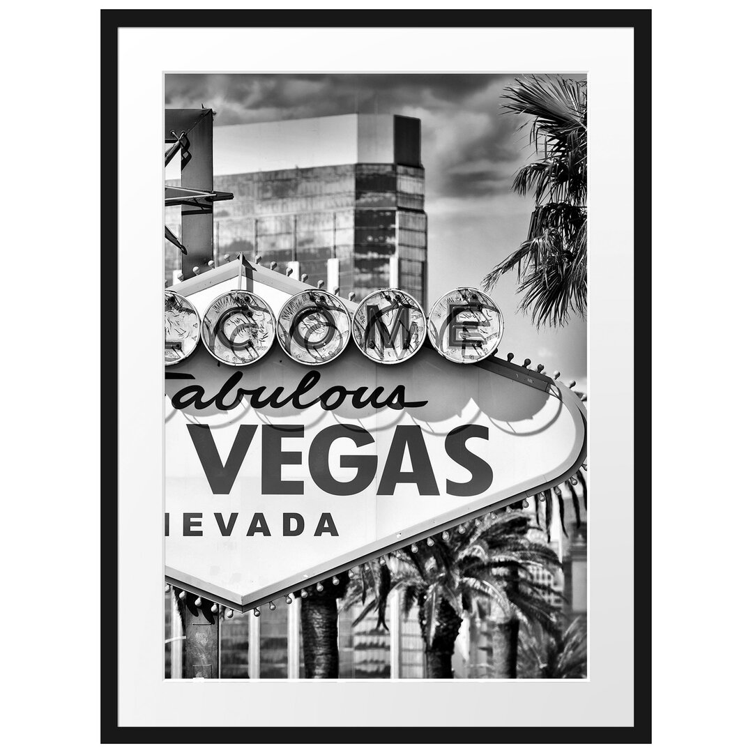 Gerahmtes Poster Las Vegas Ortseingangsschild