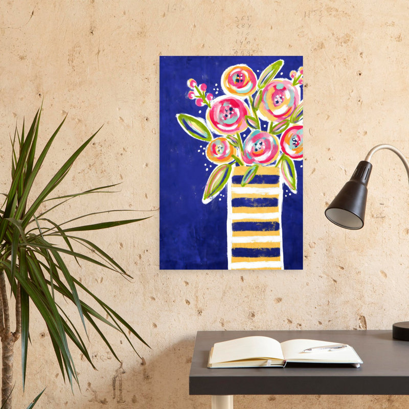 Art mural abstrait rayé, 24" H x 16" W
