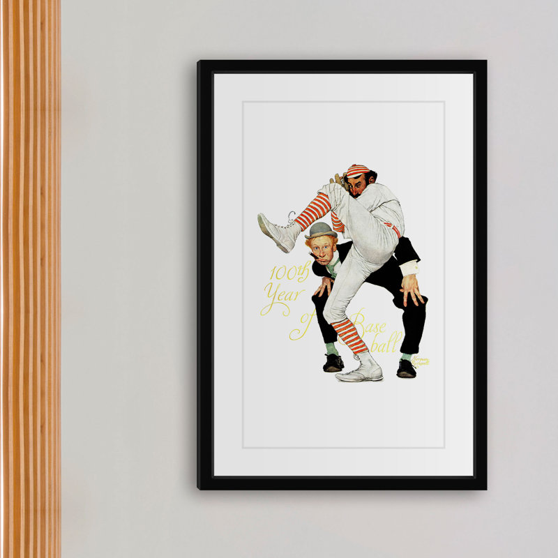 « 100 ème anniversaire de baseball » par norman rockwell, reproduction d’art encadrée, H 24 po x l 16 po x P 1,5 po