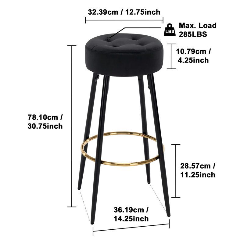 Tabouret de bar avec coussin 30,75 po Akeyra