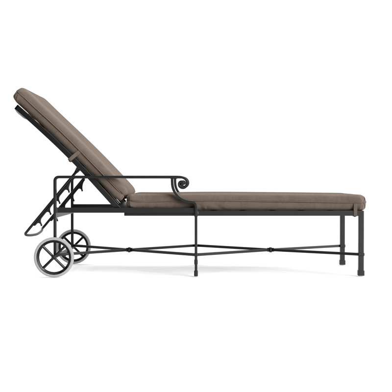 Venetian Outdoor Chaise Lounge, Fusion Charcoal, Textured Pewter