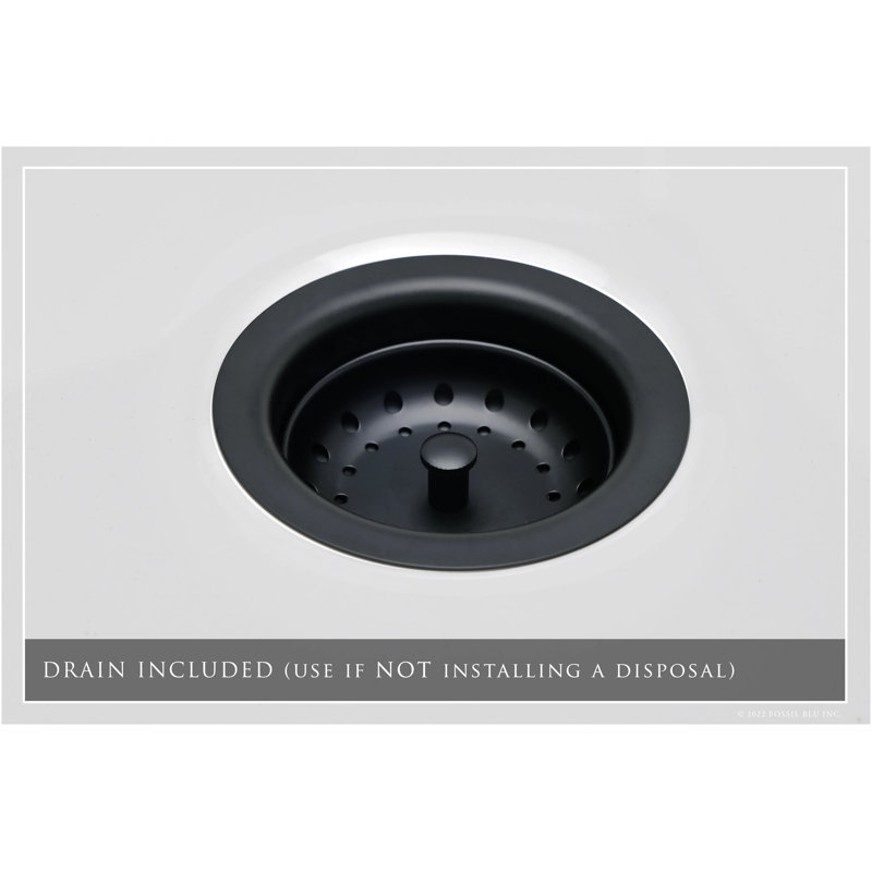 32.75" L x 19.88" W Double Basin Farmhouse Kitchen Sink with Accessories, Matte Black Accessories