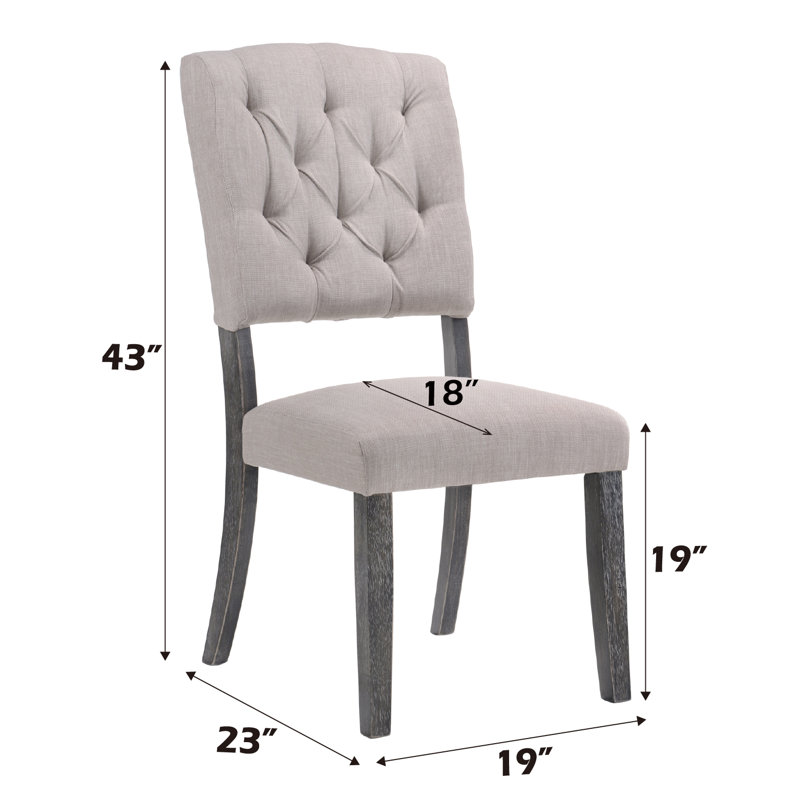 Romainville Upholstered Dining Chair in Weathered Gray Oak (Set of 2)