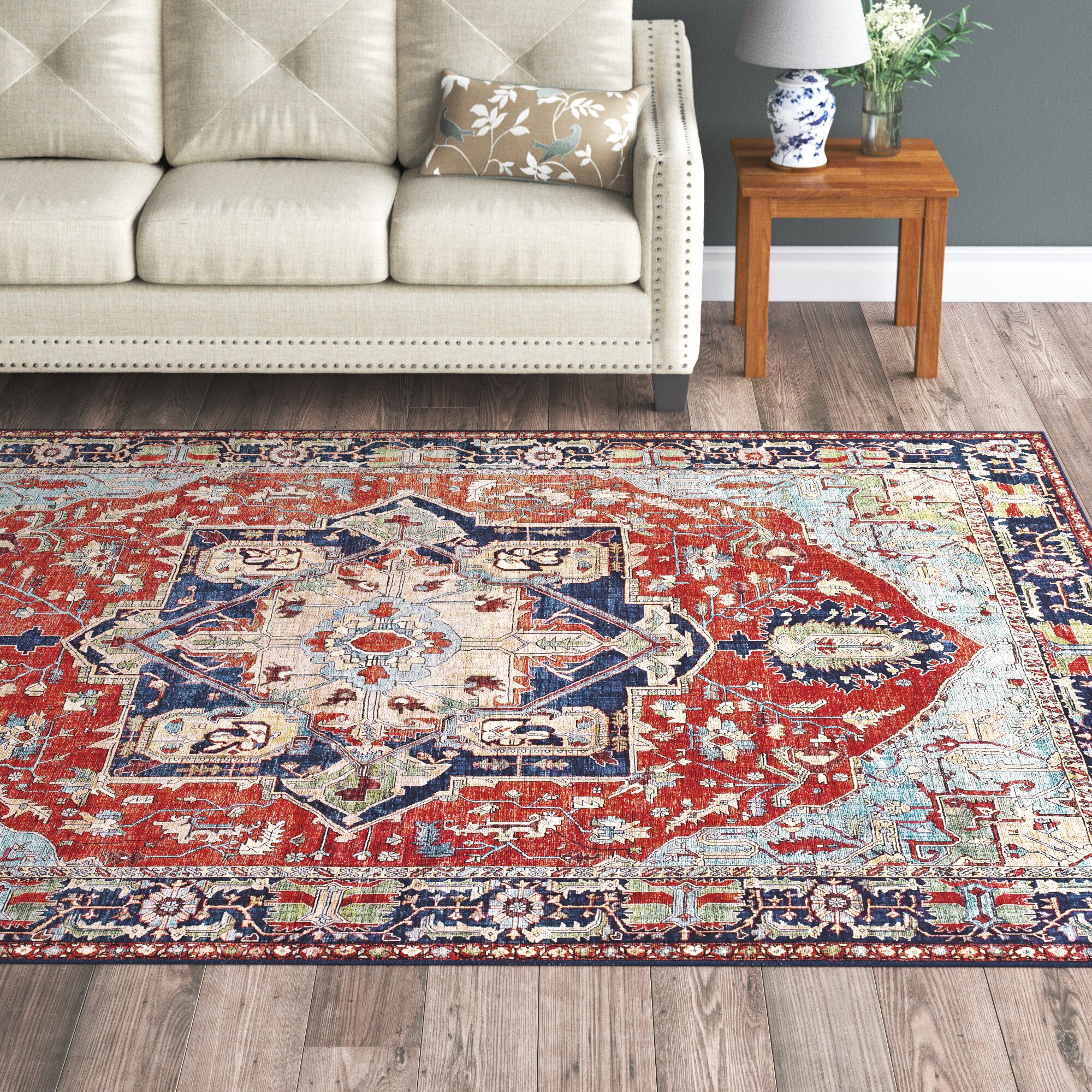 Red and outlet blue rug