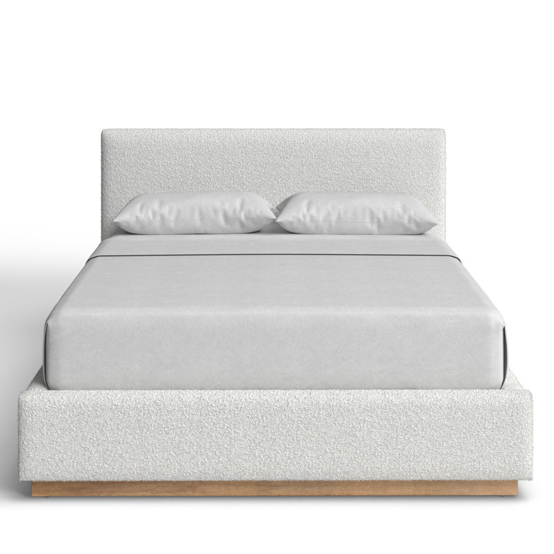 Drago Boucle Upholstered Bed Frame, Cream Boucle, King