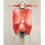 Petite toile rouge à motif de vélin - encadré beige «Man Cave»