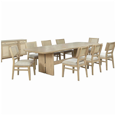 Kimpton Beige Oak 10-piece Wood Dining Set with Sideboard