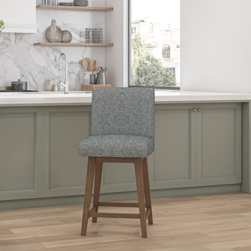 Tabouret pivotant Dorson, Graphite, Brun moyen
