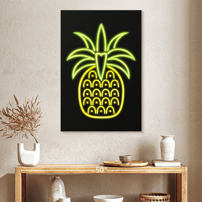 Yarlin Neon Pineapple, 39" H x 26" W