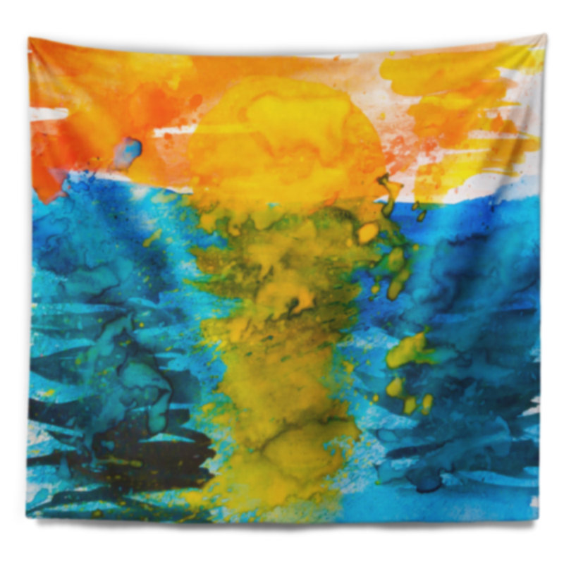 Abstract Polyester Tapestry, 32" H x 39" W